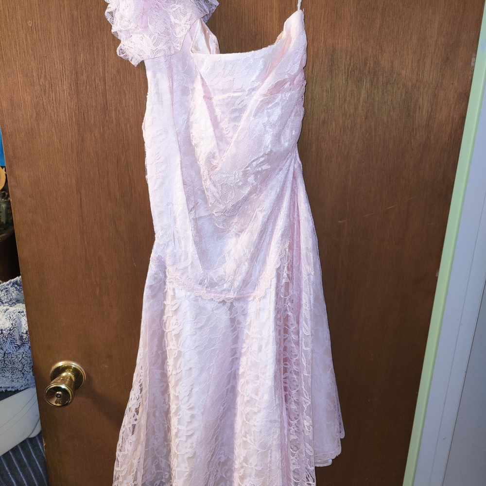 Steppin' Out Blush Lace Prom Dress